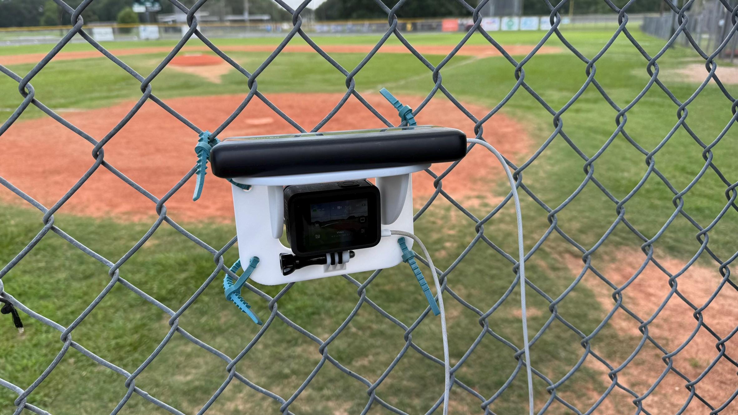 Gopro Chain-link Fence Mount for Baseball Shade Cover Power
