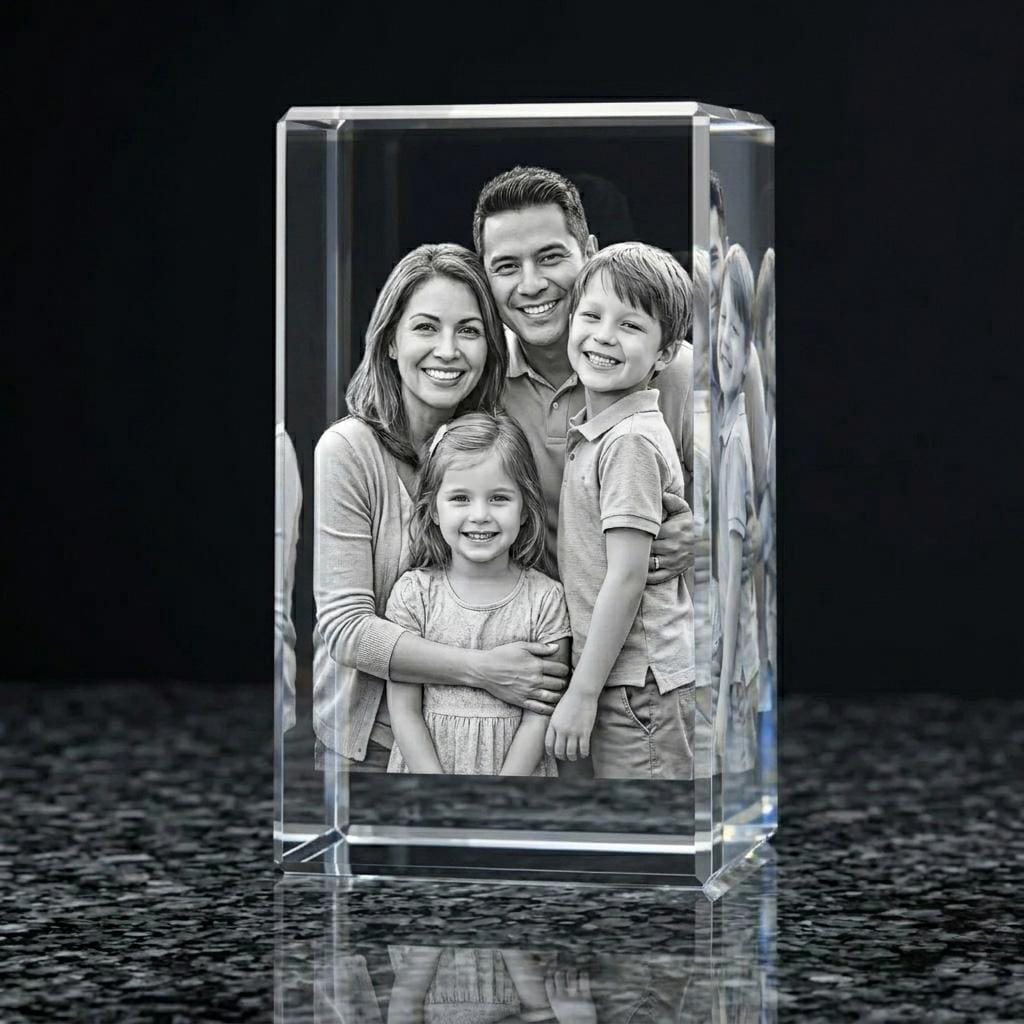 Custom 3D Photo Crystal - Personalized Laser Engraved Glass Gift - Etsy