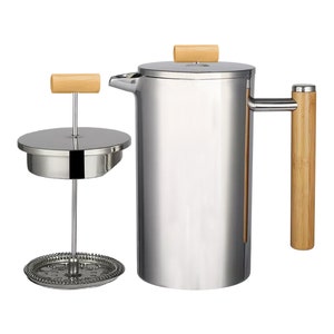 Eco-Friendly French Press Coffee Maker - 1 Liter, Handcrafted, Ethically Made