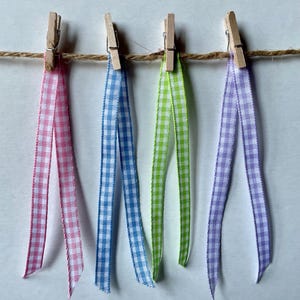 Gingham Ribbon 6mm Wide Ribbon Sewing Craft Trim Material Gift Wrapping Supply Vintage Style Haberdashery Notion Check Pattern Textile