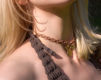 Necklace 'Ancient Mother' | Macrame Choker | Hippie Boho Jewelry | Fairy Core