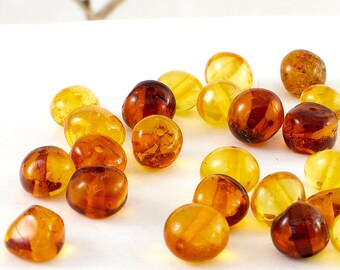 Cuentas barrocas de ámbar báltico vintage, lote de 5 g, tamaño 6 mm-7 mm, certificado de autenticidad incluido.