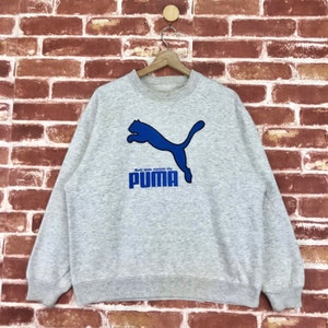 Vintage Puma Sweatshirt Crewneck Embroidered Big Logo Jumper Pullover Sweatshirt Size Medium