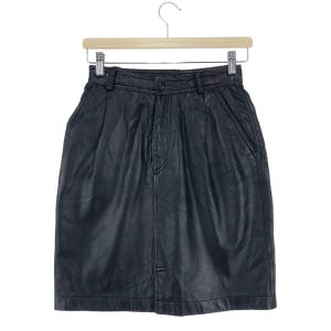 Designer!! Vintage Miyake Design Studio Leather Skirt Button/Zipper Double Pocket Fashion Designer Hai Sporting Gear Skirt Size 24