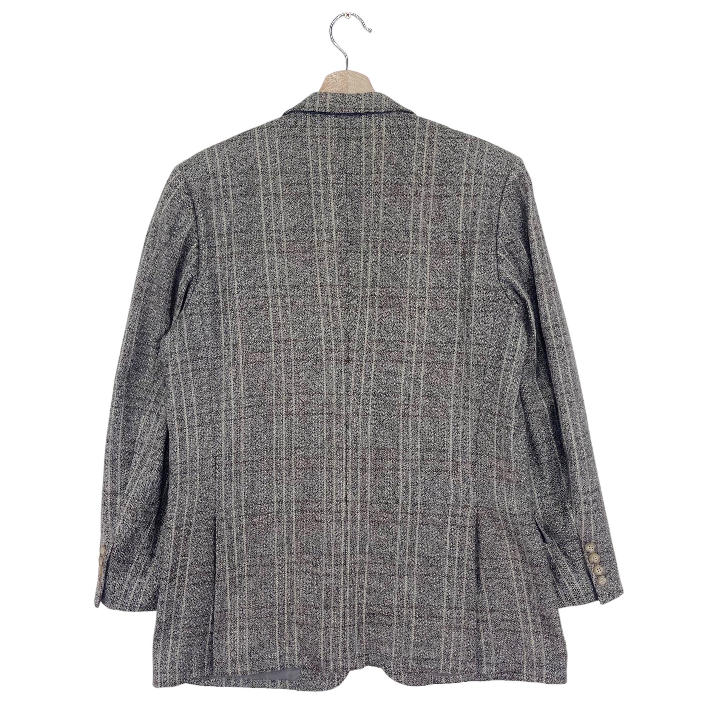 Vintage 90's Christian Dior Wool Blazer Button Checked CD Jacket