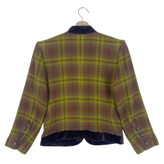 Vintage 90's Yves Saint Laurent Check Jacket Button Women