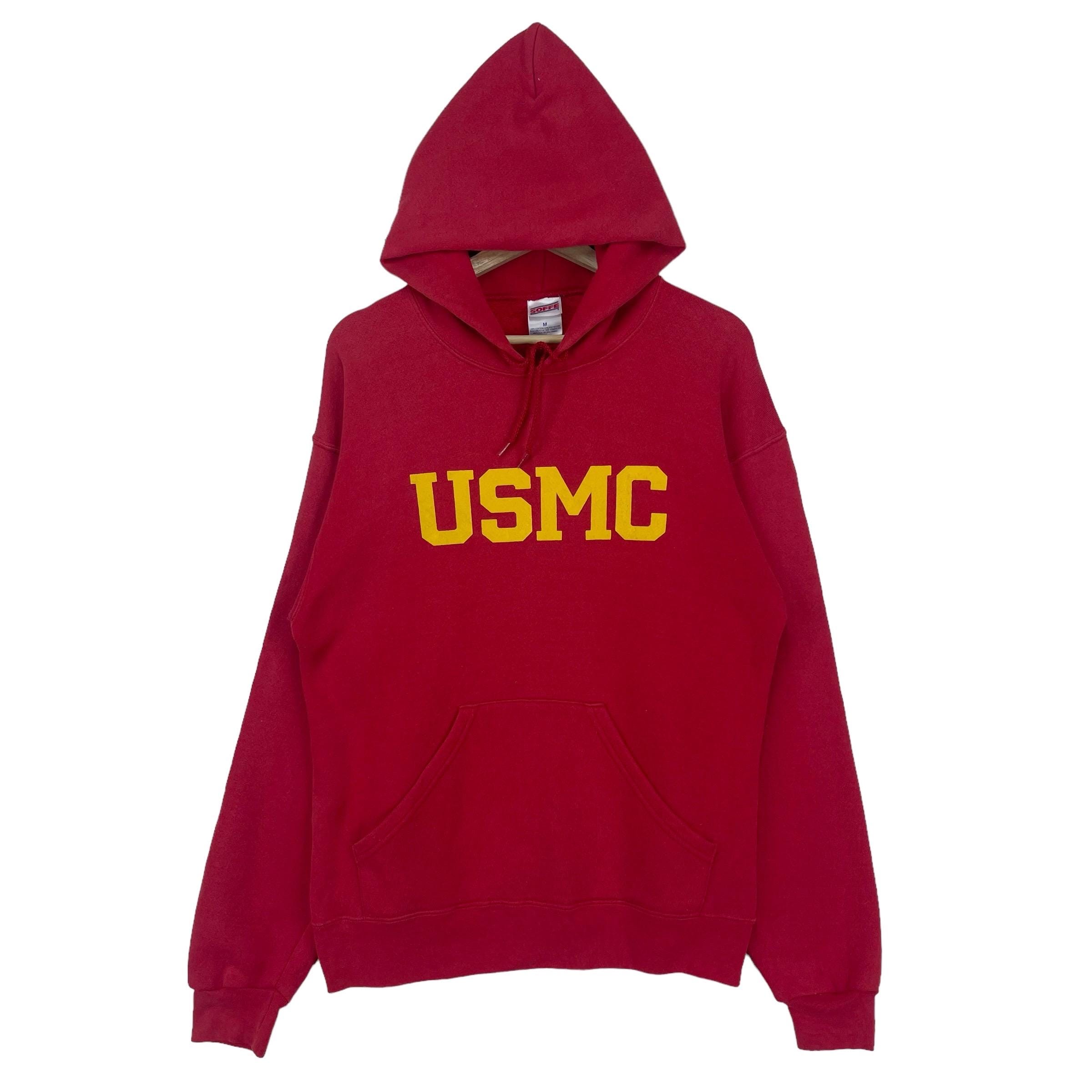 Vintage USMC Sweatshirt Hoodie Big Logo United Navy Corps Pullover Sweatshirt GroBe M Etsy