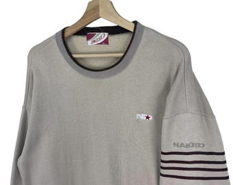 Vintage Naked Japan Sweatshirt Embroidery Logo Japanese Streetwear Fashion Sweatshirt Size X-Large
