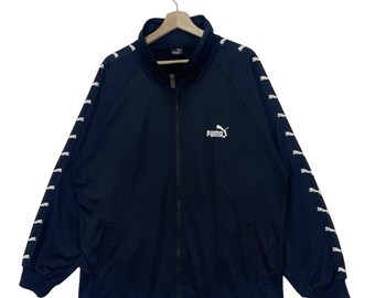 トップス 80's 90's PUMA Side Line Track Jacket Vintage Puma Track Top Jacket Zipper Big Logo Side Tape