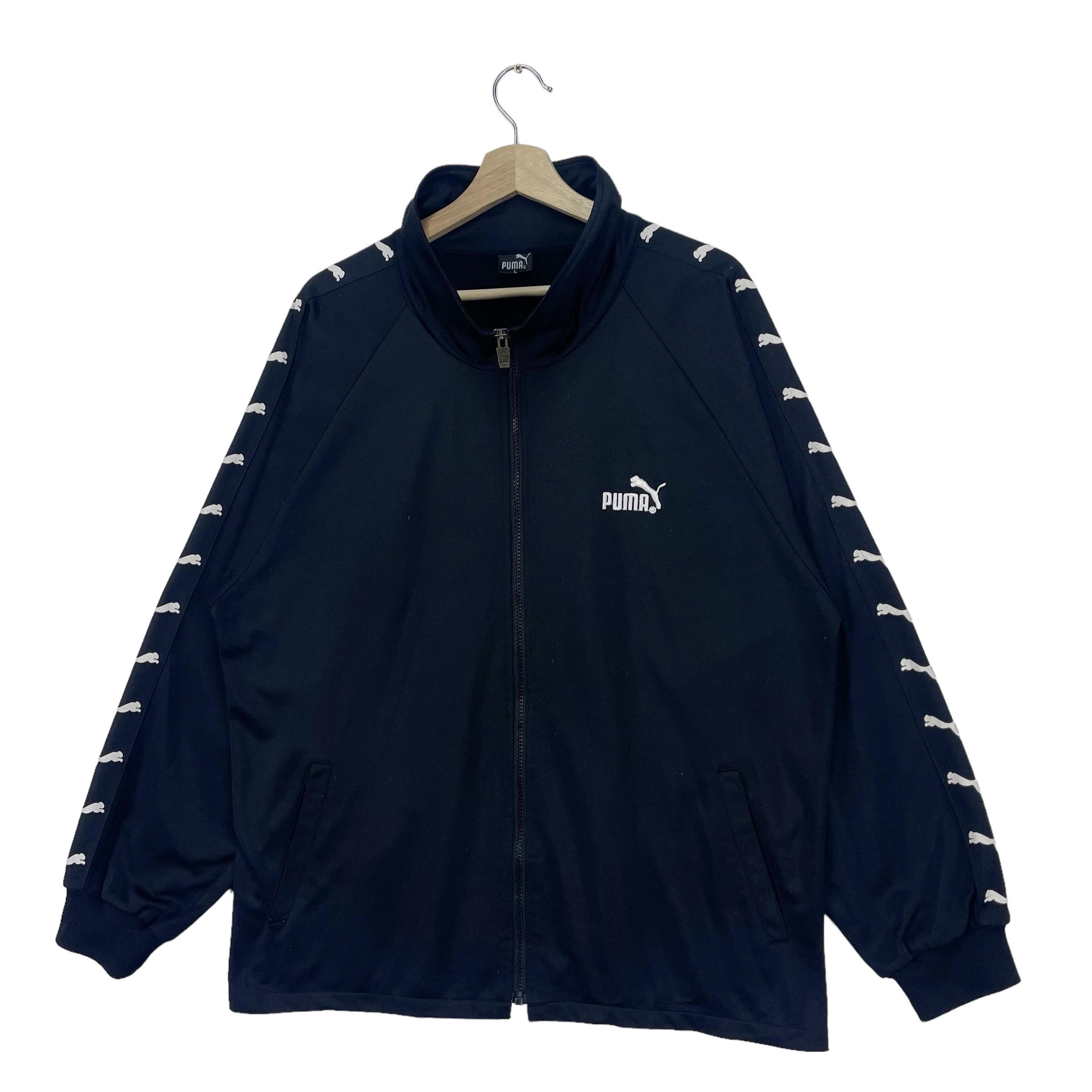 トップス Vintage PUMA track top made in France Vintage Puma Sports Jacket White Blue Track Top Rare Italy