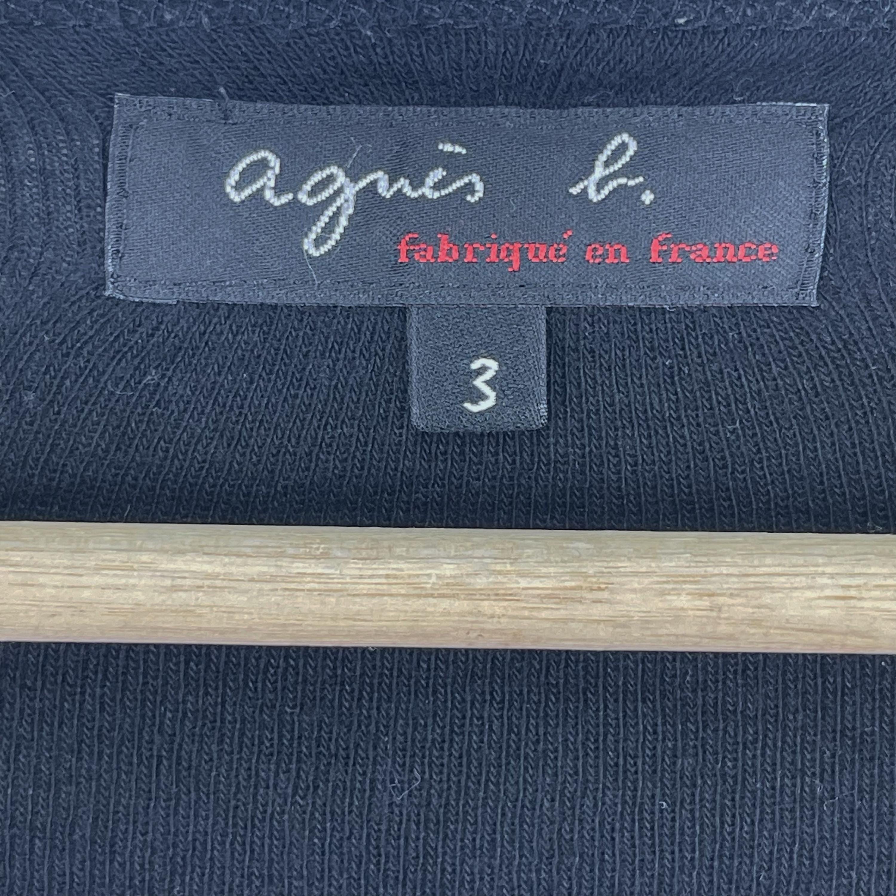 Vintage Agnes B Cardigan Snap Button Black Sweater Cardigan