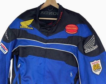 Vintage Honda Racing Jacket Zipper 60th Anniversary Patches Logo