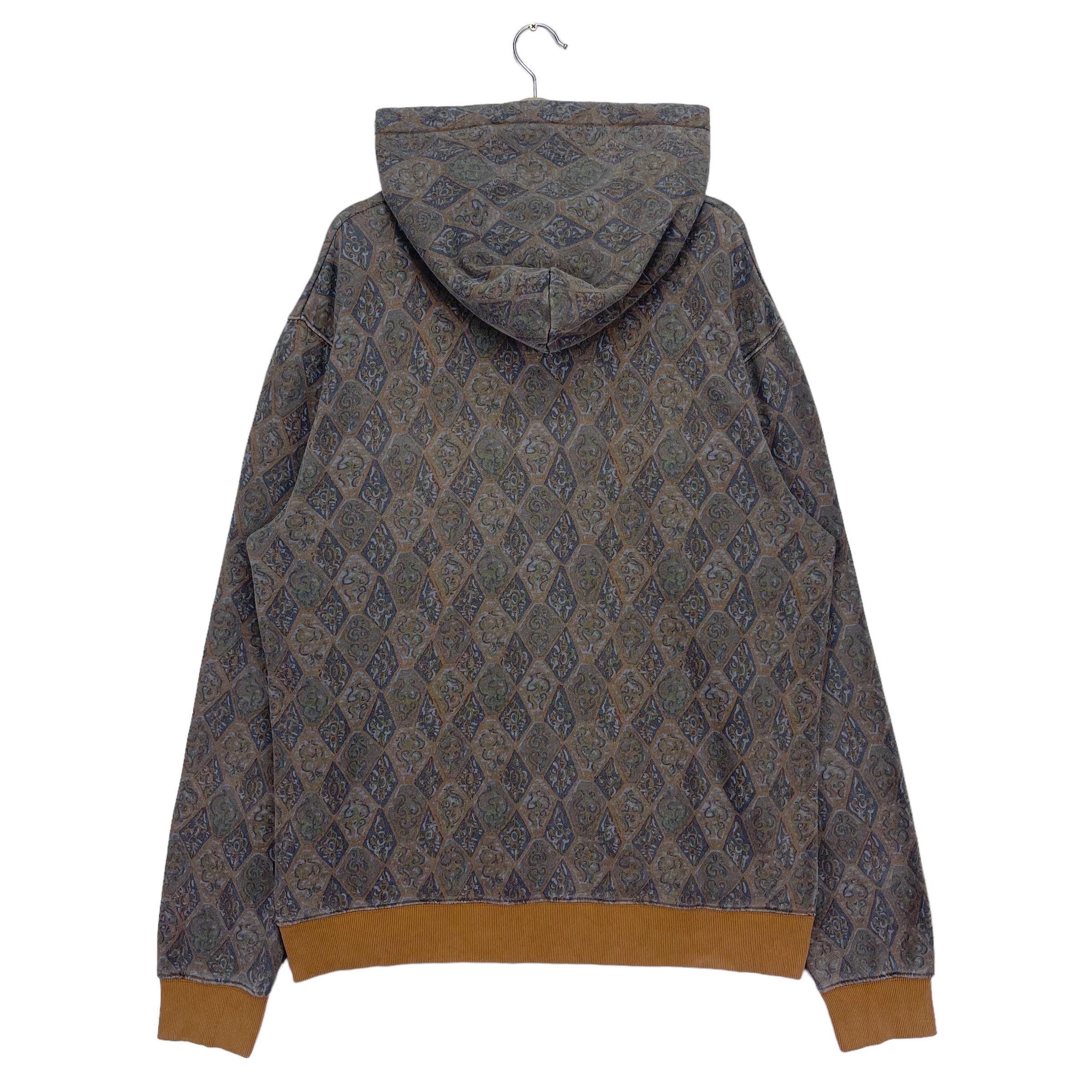 Vintage Stussy Marquis Sweatshirt Hoodie Full Print Logo Pullover 