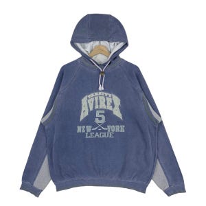 Vintage 90’s Avirex Sweatshirt Hoodie Embroidered Big Logo New York League Pullover Sweatshirt Size Large