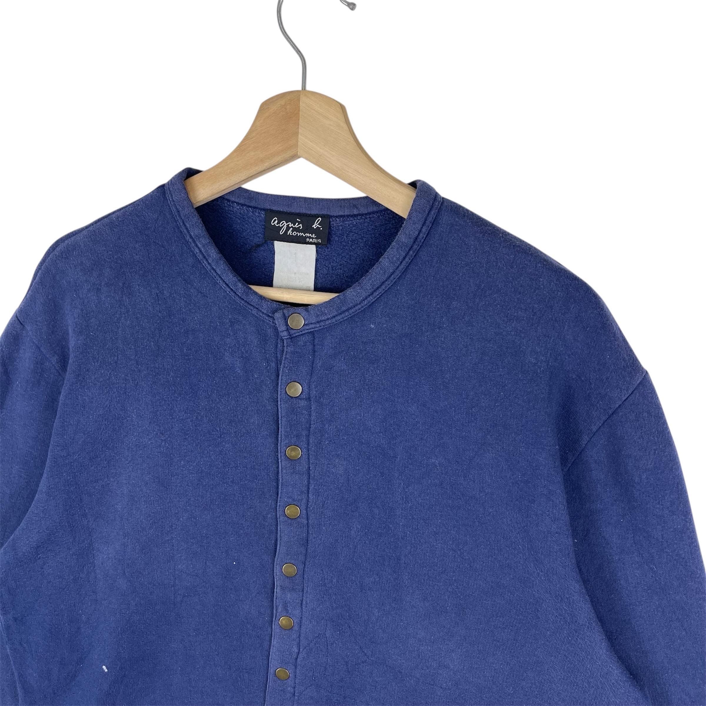 Vintage Agnes B Paris Homme Cardigan Snap Button Sweater Cardigan 