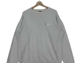 Sudadera vintage de los 90, estilo rústico, cuello redondo, logo bordado, estilo surf, talla grande