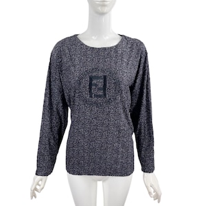 Vintage Fendi Knitted sweater Embroidered Big Logo Pullover Women Knit Sweater Size Medium Made In Italy