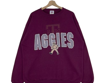 Vintage 90’s Texas A&M University Sweatshirt Big Logo Pullover Texas AnM Aggies Sweatshirt Size Large Made In USA