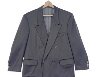 Vintage 90’s Christian Dior Blazer CD Button Fashion Designer Black Jacket Size Medium