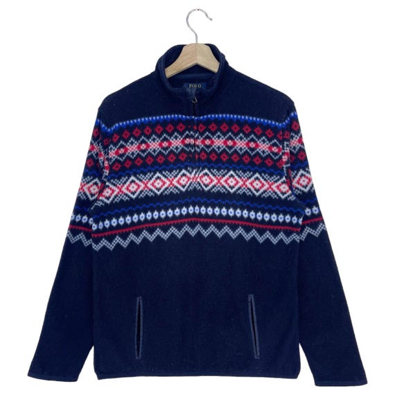 Vintage Polo Ralph Lauren Fleece Half Zip Native/aztec/navajo  