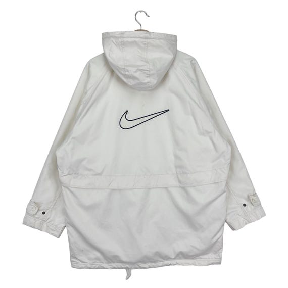 Vintage 90's Nike Jacket Hoodie Big Swoosh Logo Zipper/button