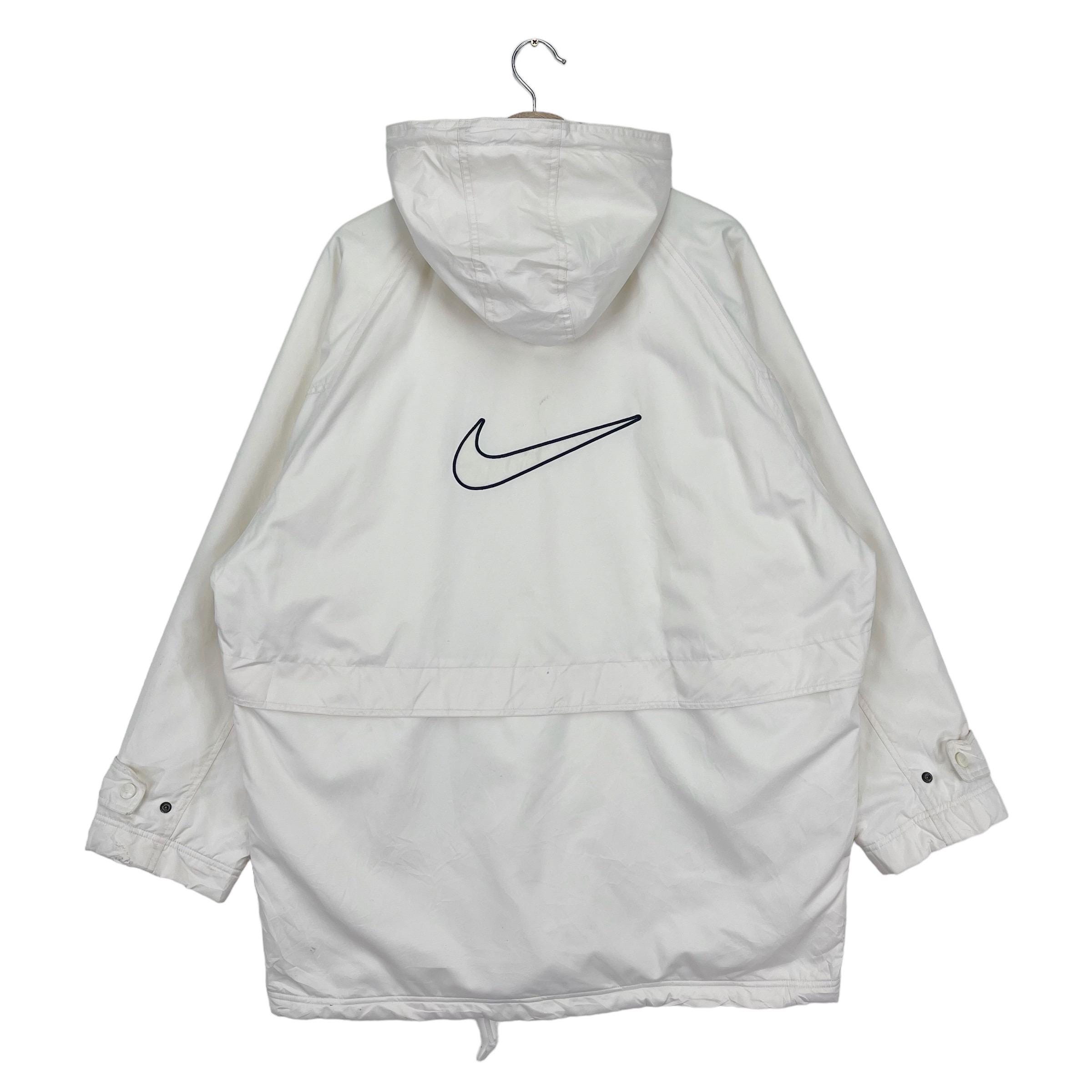nike swoosh windbreaker white