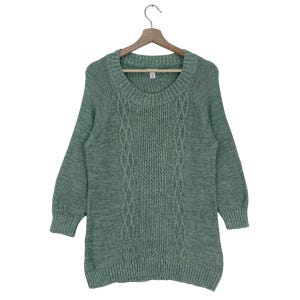 Vintage LL Bean Knitted Sweater Pullover Green Knit Sweater Size Medium