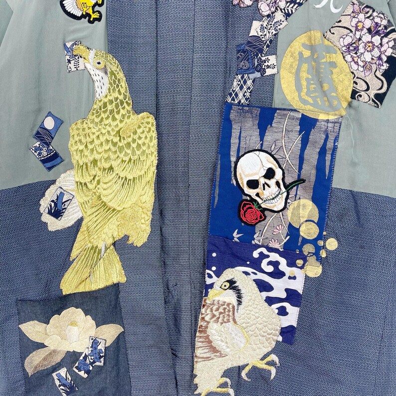 80's Printed Short Kimono