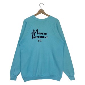Vintage 80’s Modern Instruments Co Sweatshirt Big Logo Jumper Pullover Sweatshirt Size Medium Made In USA