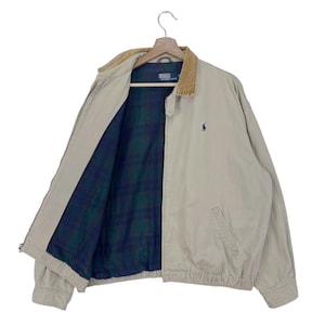 Vintage 90’s Polo Ralph Lauren Harrington Jacket Zipper Embroidered Logo Ralph Lauren Jacket Size Large