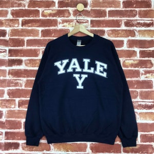 Vintage Yale University Sweatshirt Crewneck Big Logo Pullover Jumper Sweatshirt Size Medium