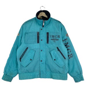 Vintage 1990 Kushitani IMCR Racing Team Jacket Big Logo Team Racing Bomber Jacket Size Large