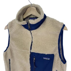 Vintage 90’s Patagonia Fleece Deep Pile Jacket Zipper Patagonia Retro X Sleeveless Jacket Size Medium Made In USA