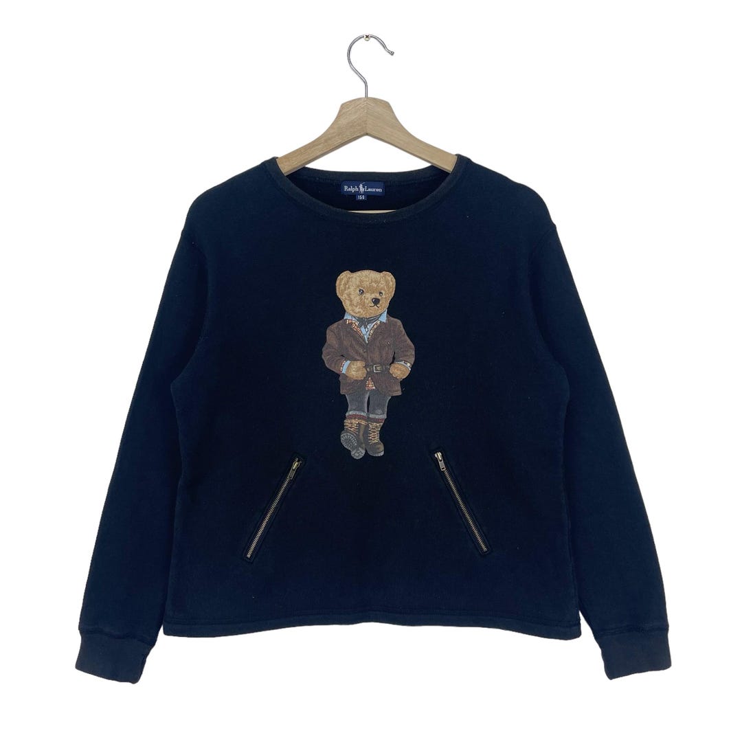 Vintage Ralph Lauren Polo Bear Cropped Sweatshirt Big Logo Bear