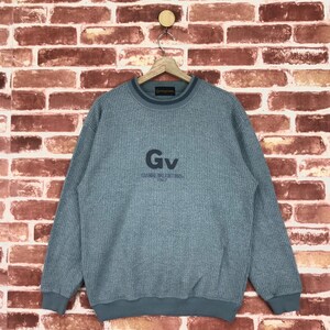 Vintage 90’s Gianni Valentino Crewneck Sweatshirt Embroidered  Big Logo Jumper Pullover Sweatshirt Size Medium