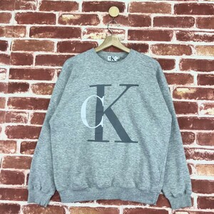 Vintage Calvin Klein Sweatshirt Crewneck Big Logo CK Jeans Jumper Pullover Sweatshirt Size Medium