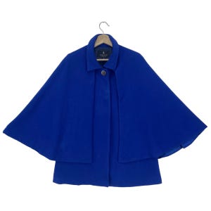 Vintage Lanvin Collection Wool Cape Coat Button Poncho/Cloak/Batwing Women Coat Size Medium