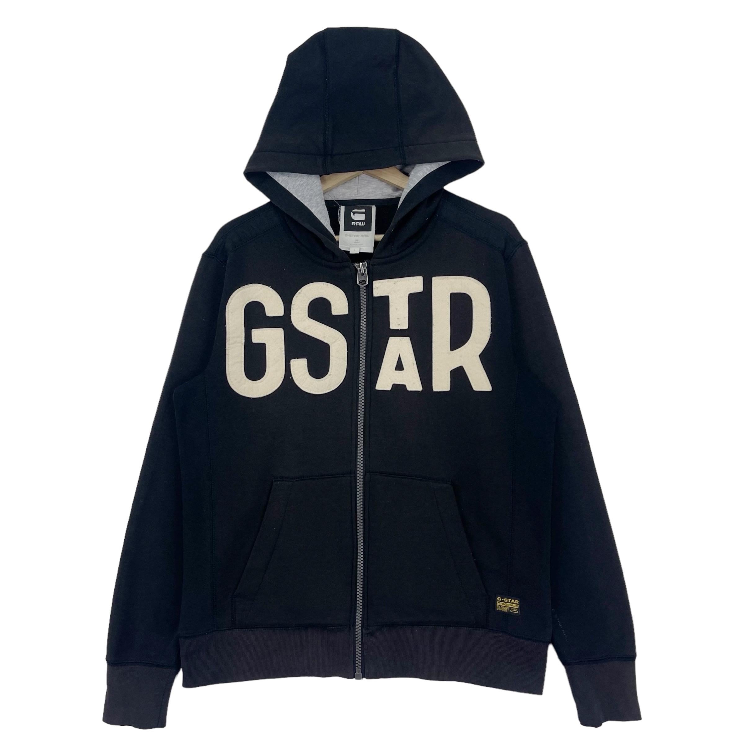 Vintage G Star Sweater Hoodie Zip up Spell Out Big Logo