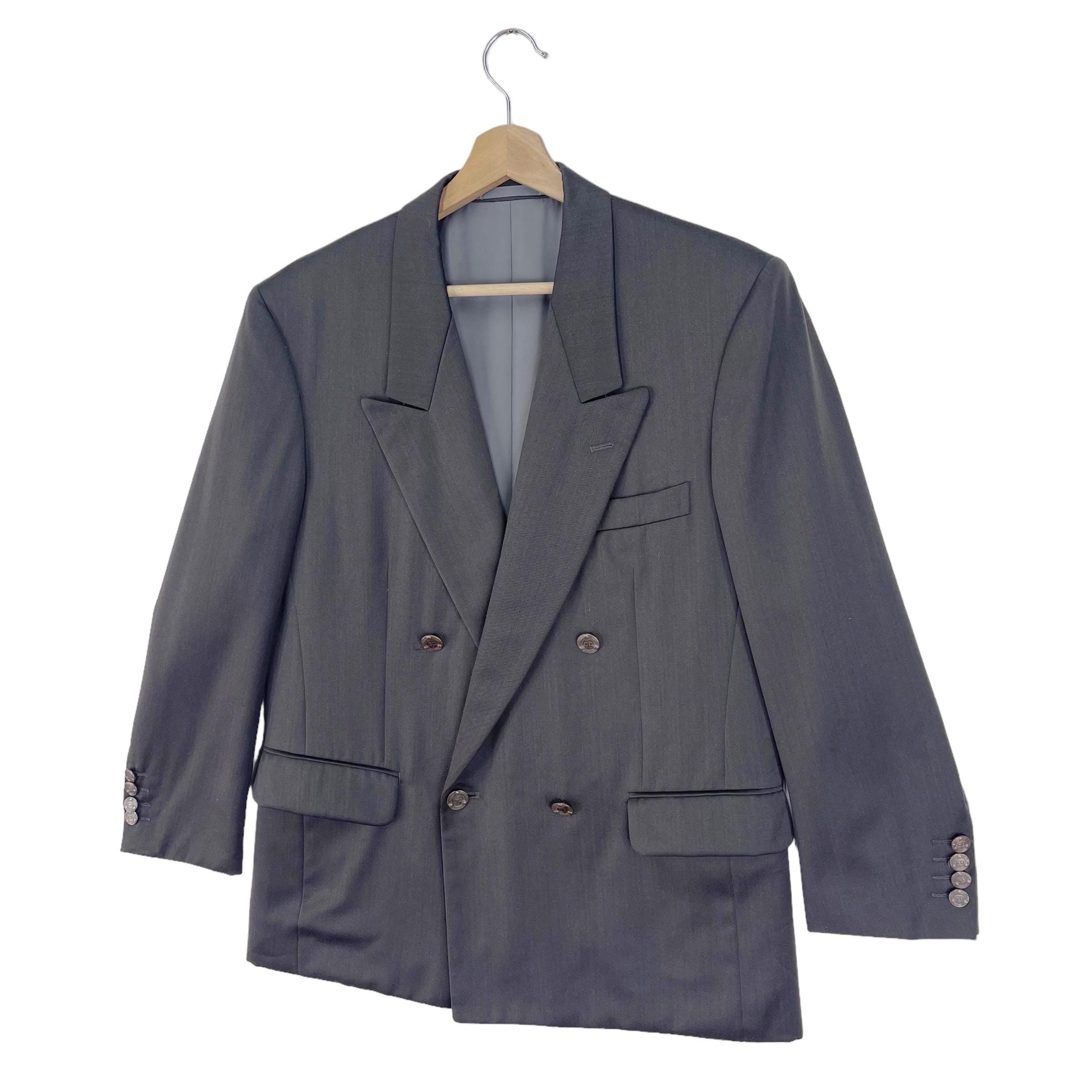 Vintage 90's Christian Dior Blazer CD Button Fashion Designer