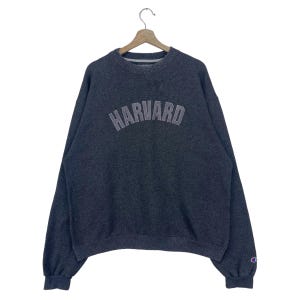 Vintage Harvard University Sweatshirt Spell Out Big Logo Harvard Champion Sweatshirt Size X-Large