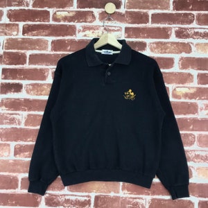 Vintage Tokyo Disneyland Crop Top Sweatshirt Collar Embroidered Logo Mickey Disneys Jumper Pullover Sweatshirt Size Medium