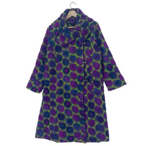 Vintage Koibito Misaki Polka Dot Wool Coat Button Women Wool Coat Size Medium Made In Italy