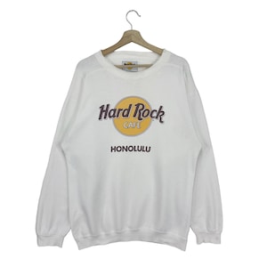 Vintage 90’s Hard Rock Honolulu Sweatshirt Big Logo Pullover Jumper Sweatshirt Size Medium Made In USA