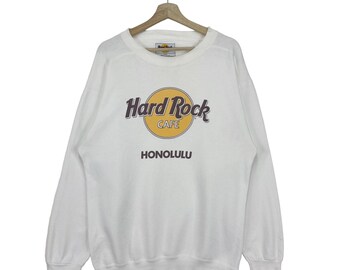 Vintage 90’s Hard Rock Honolulu Sweatshirt Big Logo Pullover Jumper Sweatshirt Size Medium Made In USA