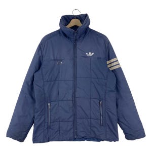 Vintage 90’s Adidas Padded Jacket Zipper Embroidered Logo Trefoil Outwear Jacket Size Medium