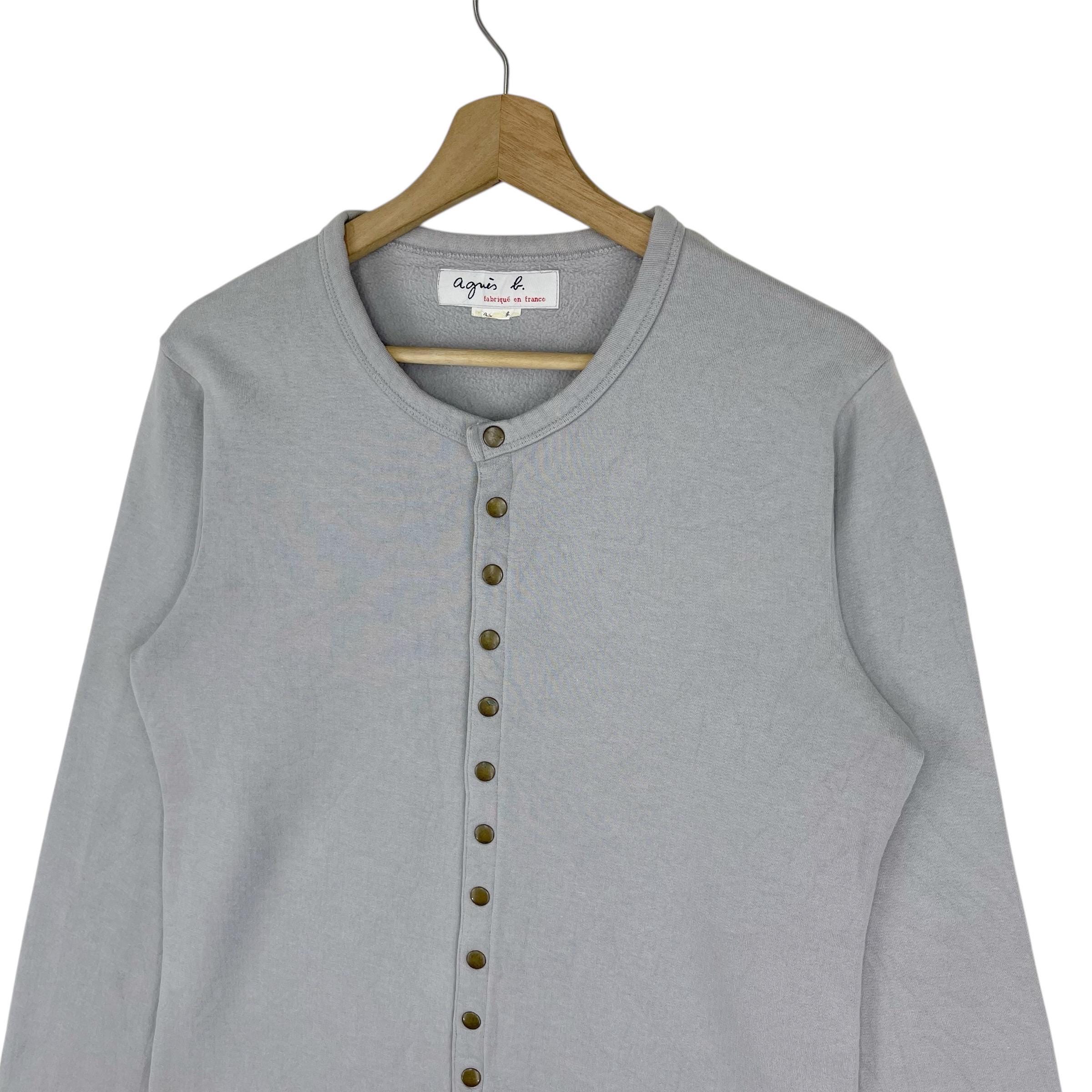 Vintage Agnes B Paris Homme Cardigan Snap Button Sweater Cardigan