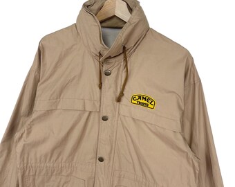 Vintage Camel Trophy Jacket Hoodie Zipper/button Brown Jacket Size