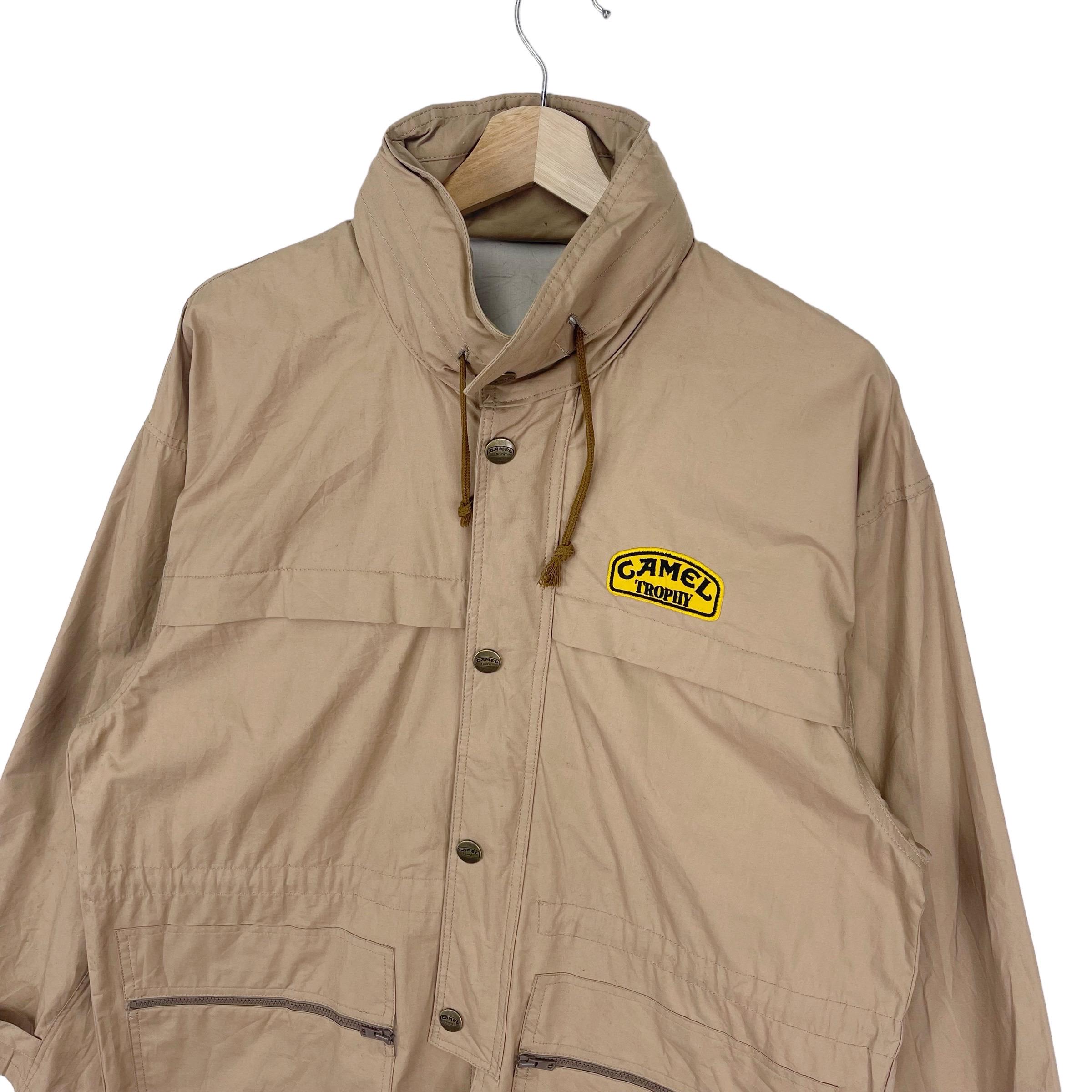 Vintage Camel Trophy Jacket Hoodie Zipper/button Brown Jacket Size 