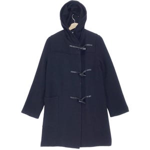 Vintage I.S Sunao Kuwahara By Issey Miyake Duffle Coat Hoodie Toggle Button Single Pocket Wool Black Duffle Coat Size Medium