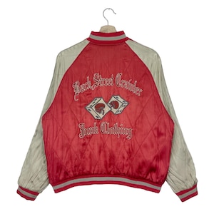 Vintage Back Street Sukajan Reversible Jacket Zipper Embroidered Gamble Paradise Jacket Size Medium